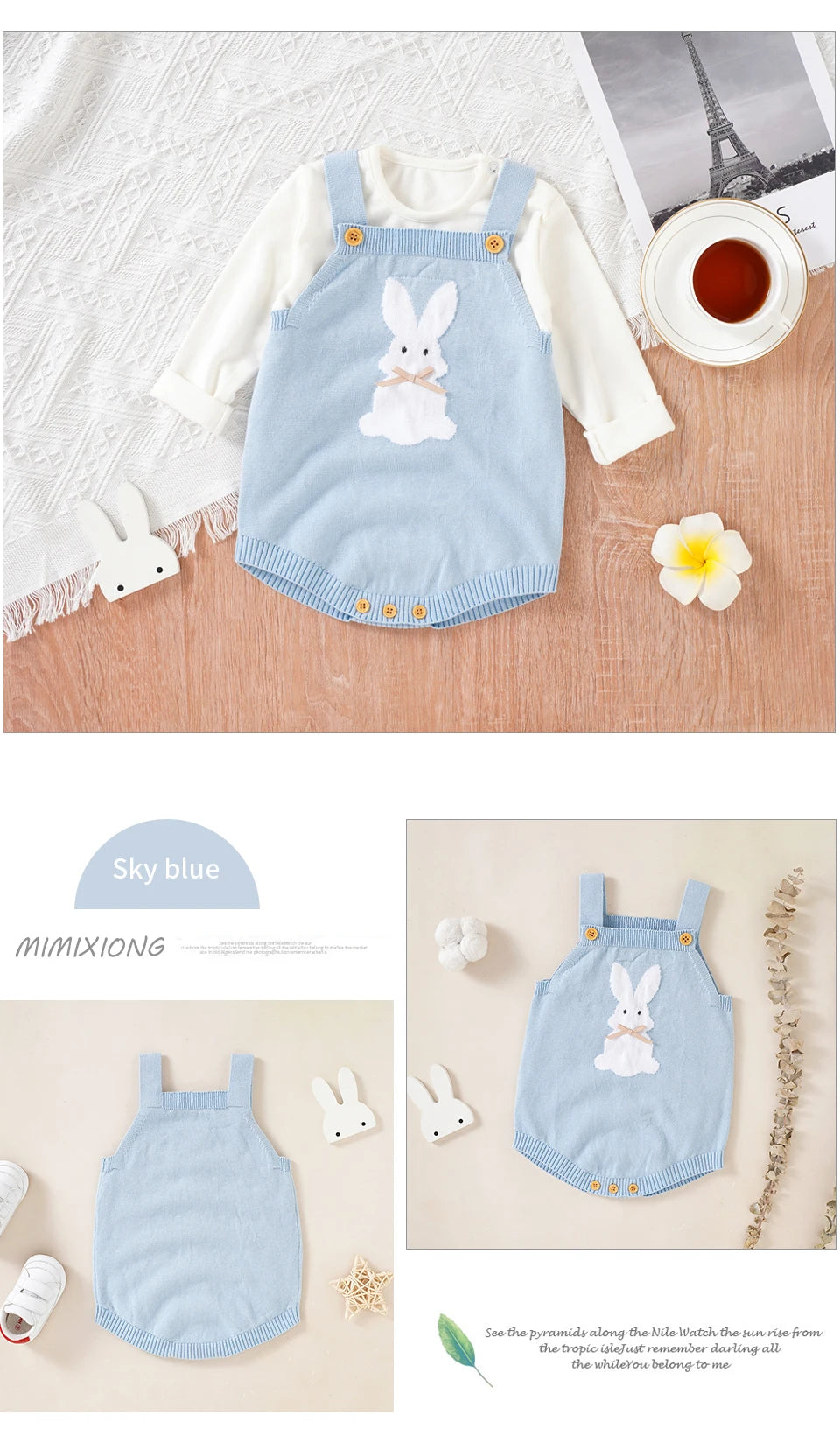 Babelio Baby Bodysuits Clothes Spring Autumn Rabbit Knitted Newborn Boys Girls Easter Onesie Clothes 0-18m Cotton Knitted Infant Outfits