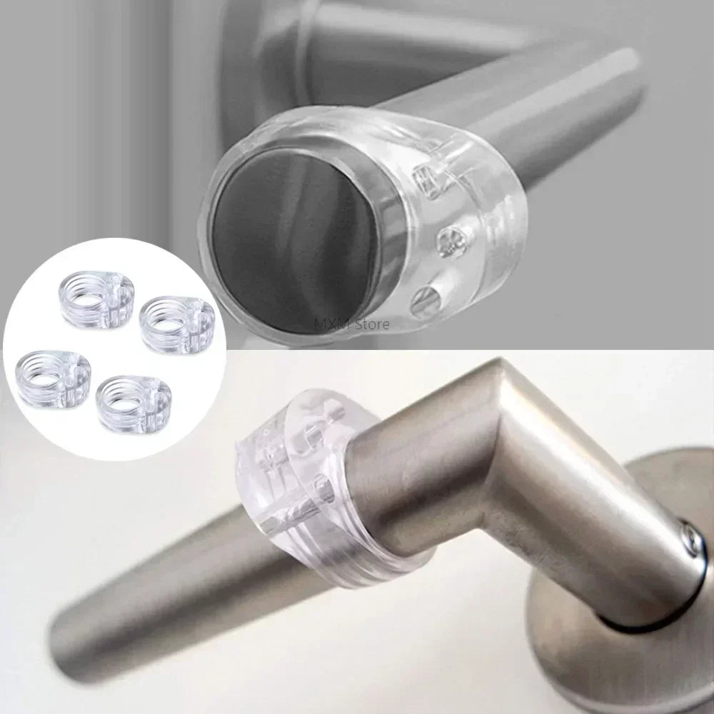 Clear Silicone Door Handle Bumpers | 4-Pack Wall Protectors
