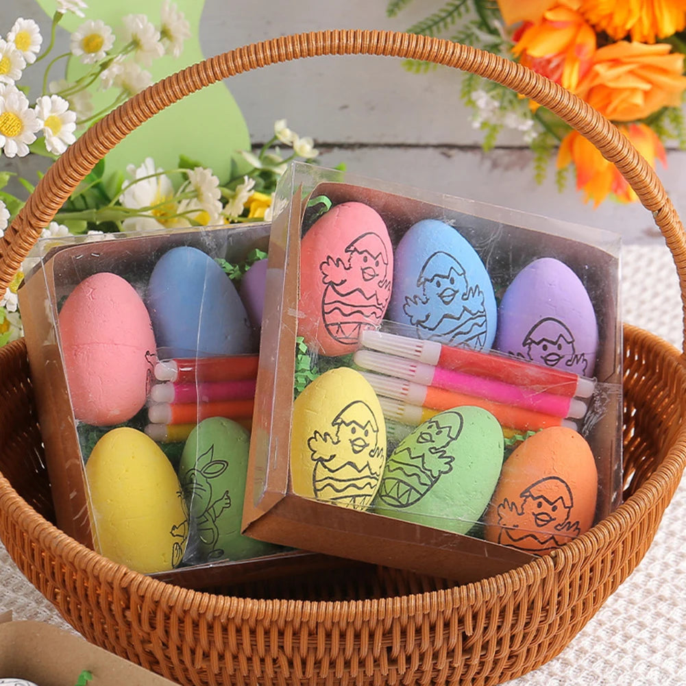 LulliNini DIY Painting Easter Eggs with Paint Pen Foam Easter Eggs DIY Doodle Kit for Easter Theme Party