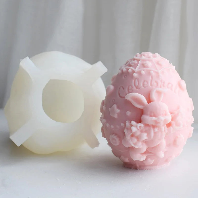 LulliNini Easter Egg Ball Rabbit Decoration Drop Glue Mold Handmade Soap Aromatherapy Decoration Silicone Mold 3d Craft Gift Production