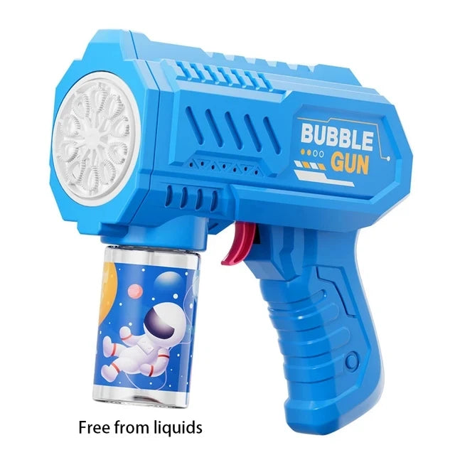 LulliNini Unicorn electric bubble gun, toy bubble machine, automatic soap blower with lights, summer outdoor party games, children's gifts