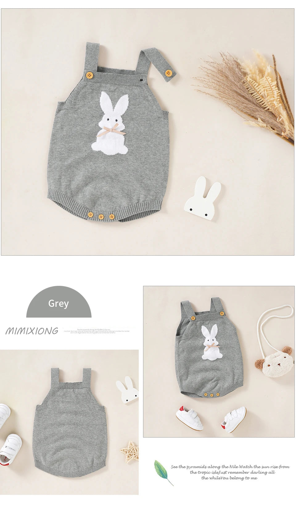 Babelio Baby Bodysuits Clothes Spring Autumn Rabbit Knitted Newborn Boys Girls Easter Onesie Clothes 0-18m Cotton Knitted Infant Outfits