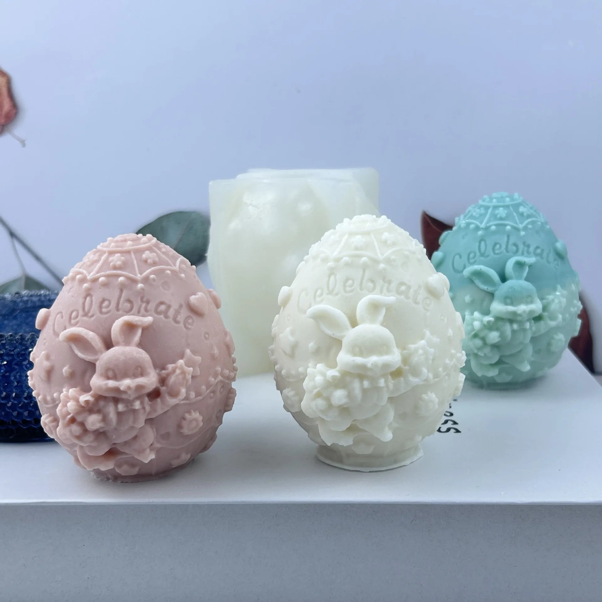LulliNini Easter Egg Ball Rabbit Decoration Drop Glue Mold Handmade Soap Aromatherapy Decoration Silicone Mold 3d Craft Gift Production
