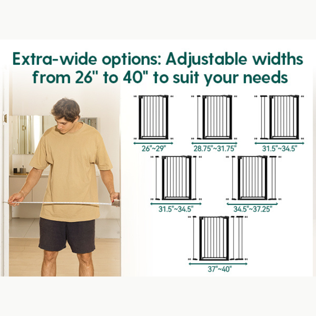 PressGuard C5 | Expandable Pressure Mounted No Drilling Baby Gate for Stairs
