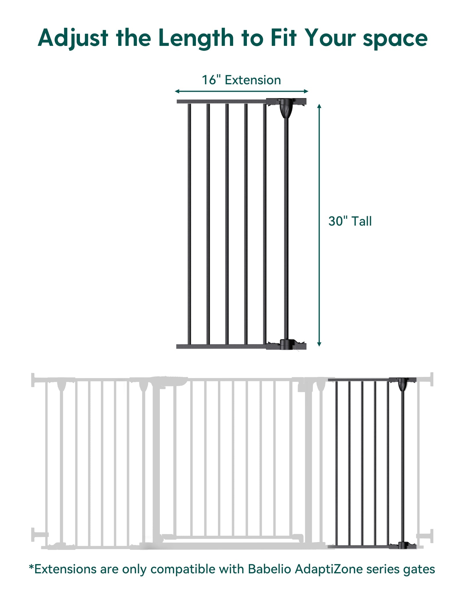 Babelio 104 inch extra wide baby gate for large room divider and fireplace