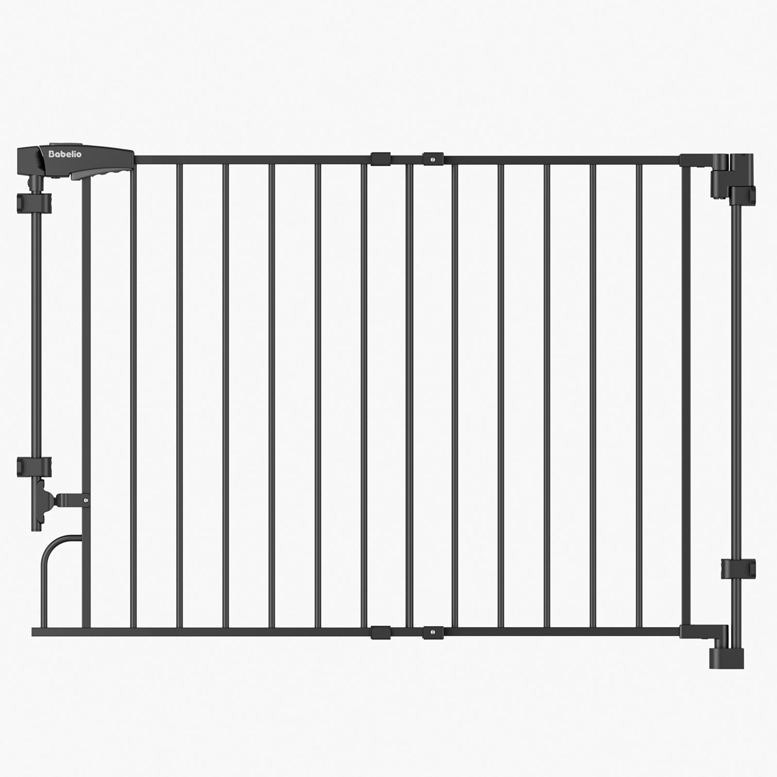 Babelio black baby safety gate for stairs and doorways, modern metal design