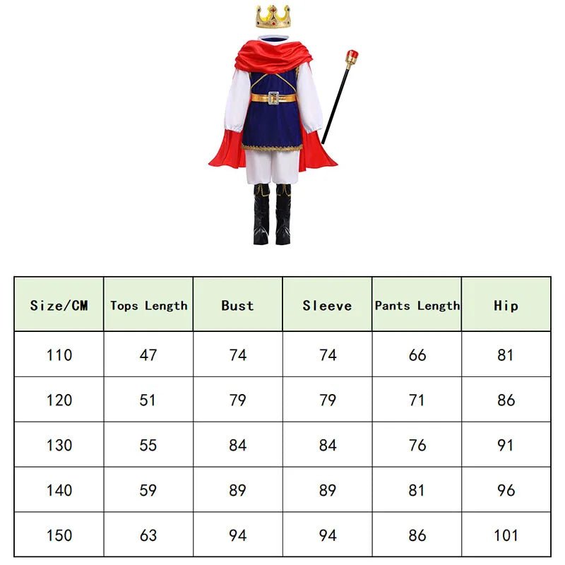 Boys Royal Prince Costume — Medieval King Outfit with Crown, Cape & Full Accessories Set - babeliobaby - 001 - 110