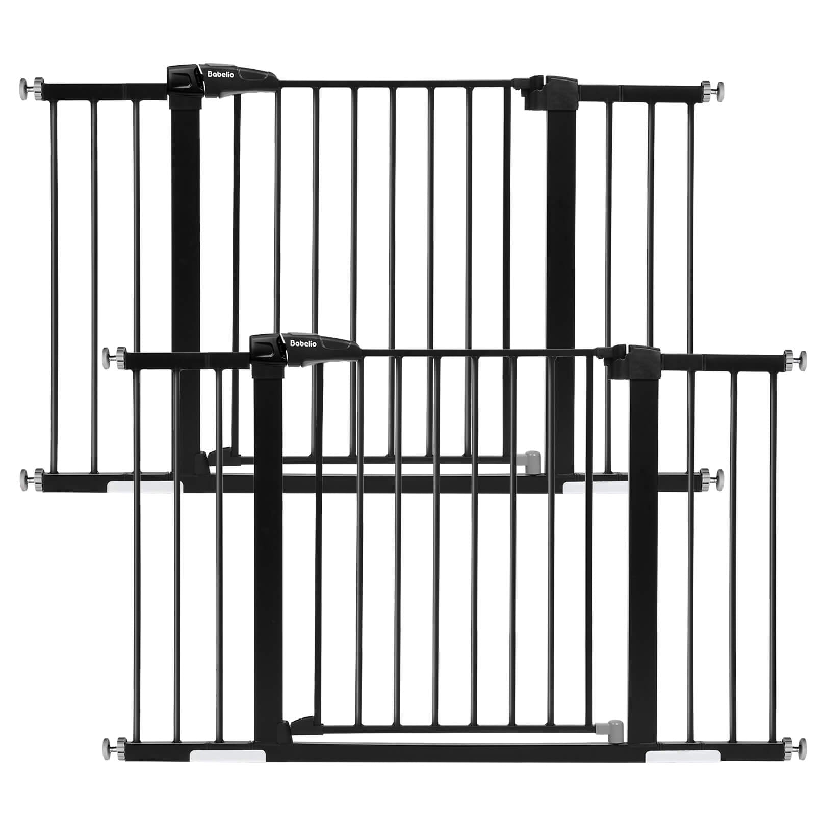 Babelio black baby safety gate bundle for flexible home use, shown against white background