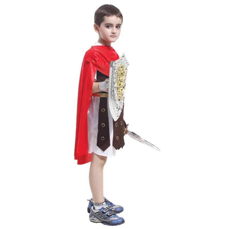 Kids Knight Costume — Medieval Armor Cosplay Outfit with Cape for Boys, Stage & Halloween - babeliobaby - Royal samurai - M(Fit 110 - 120cm)
