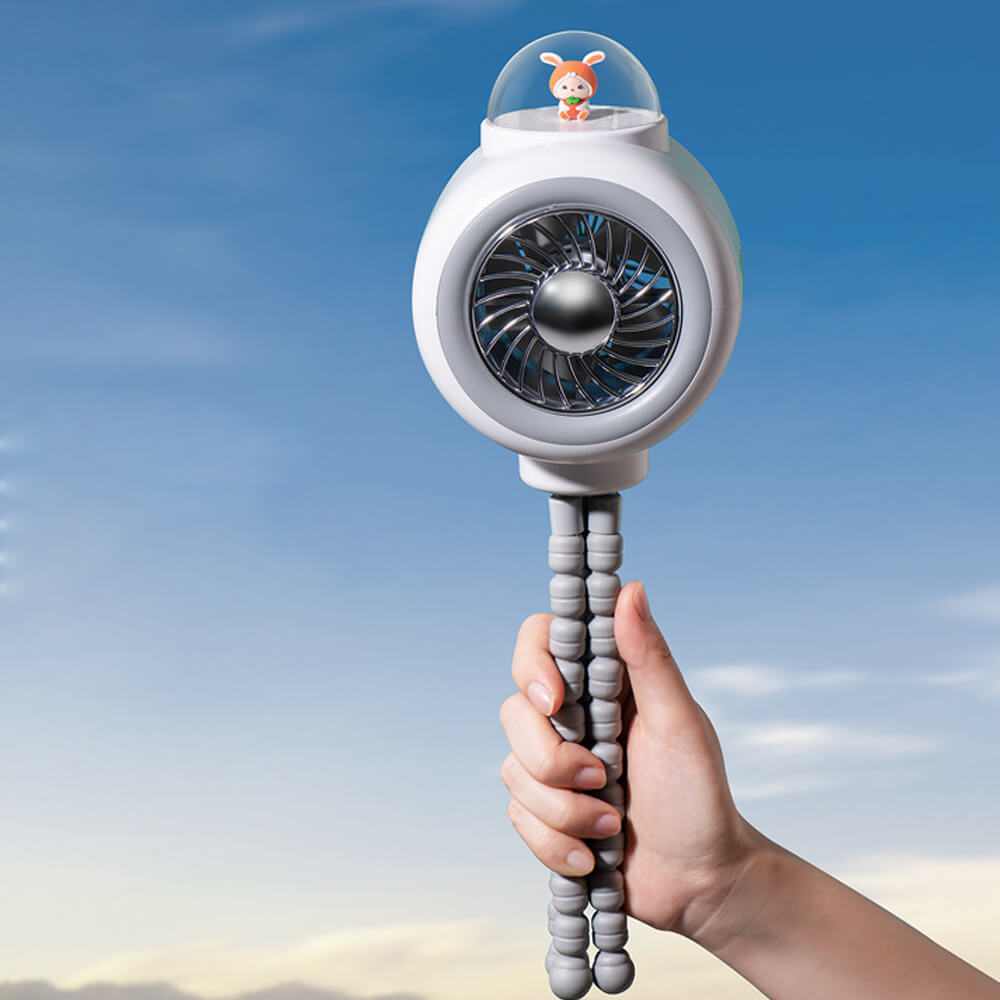 Babelio portable baby stroller fan with flexible tripod legs and cute character design