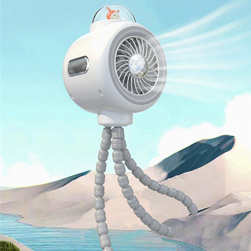 Babelio portable baby stroller fan with flexible tripod legs and USB charging, outdoors