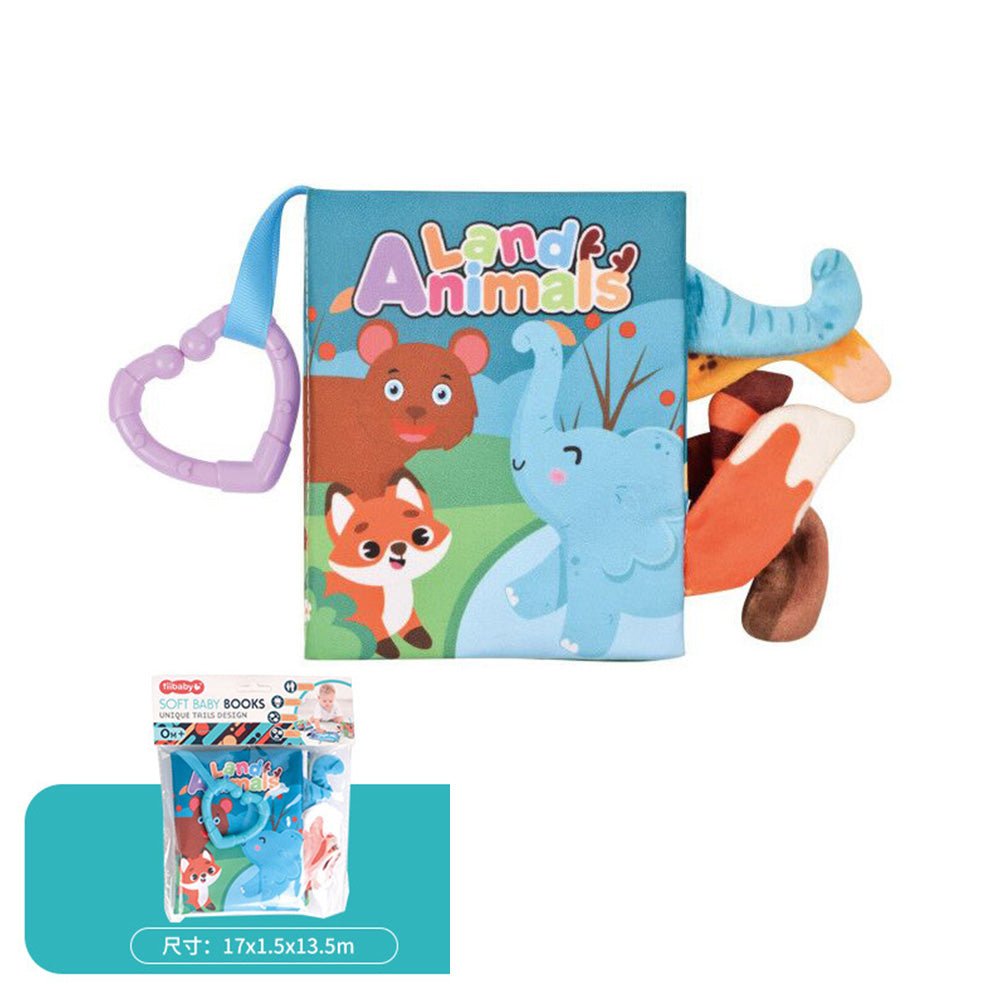 Babelio soft baby book with animal illustrations and teether, ideal for nursery playtime