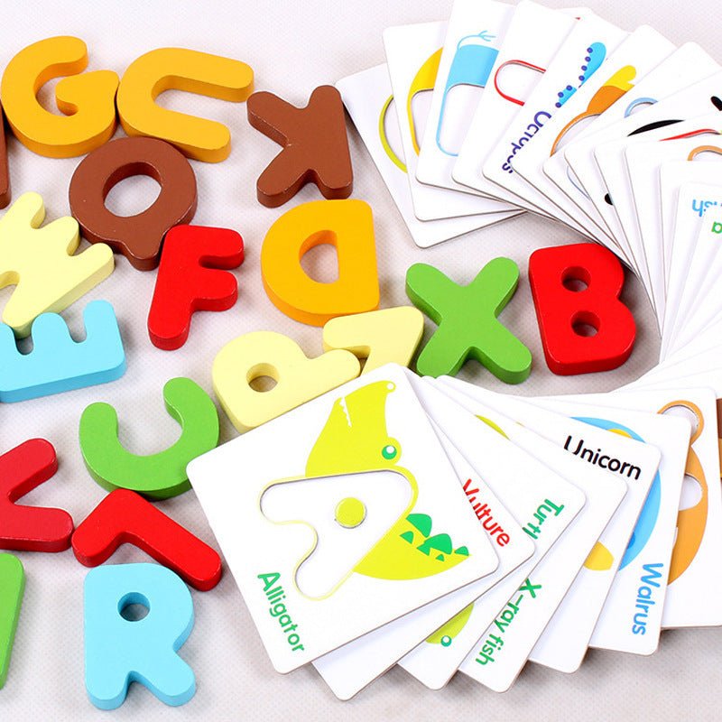 Babelio colorful alphabet learning cards and letters for toddlers on a nursery table