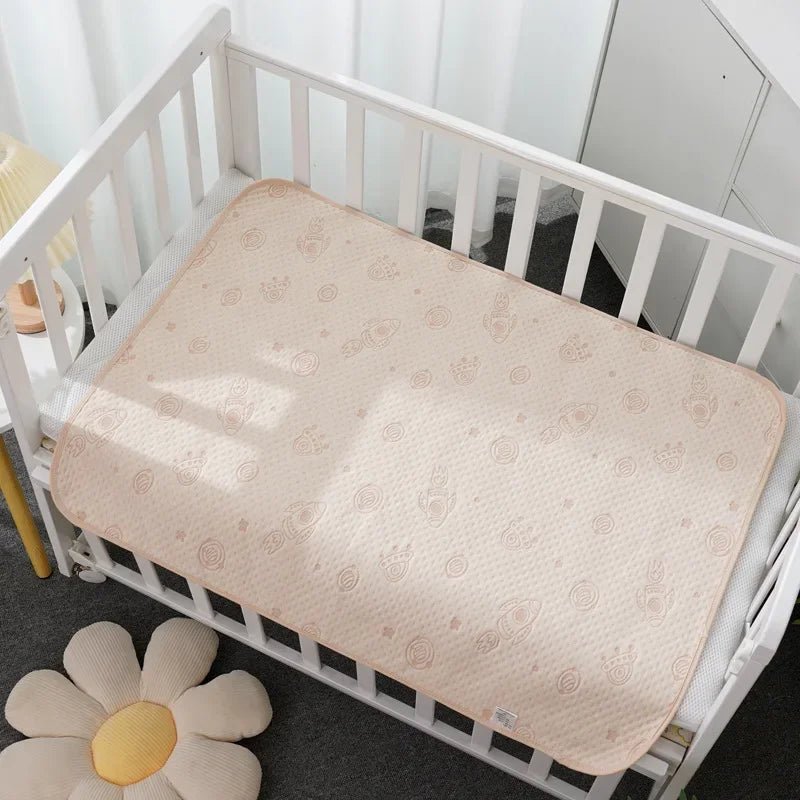 LulliNini Diaper Changing Pad Changing Mat covers Washable Waterproof Nappy Newborn Reusable Infant cotton Urinal Mat - babeliobaby - 70X90CM Rocket -