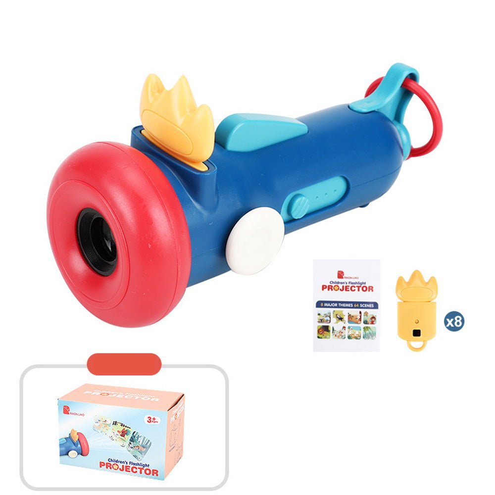 Babelio colorful children's flashlight projector toy with box and accessories, suitable for nursery play.