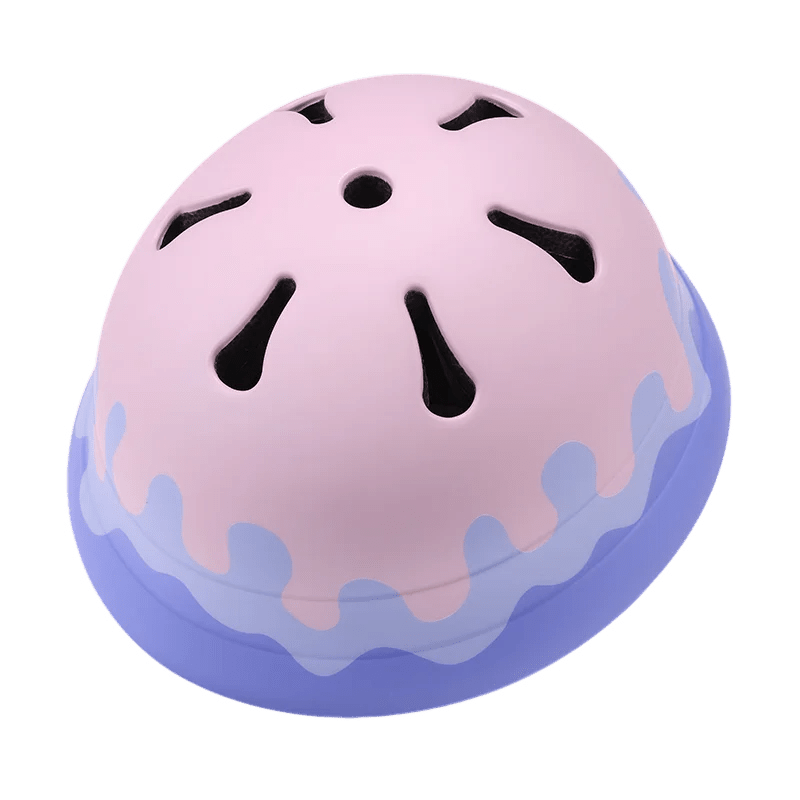 Babelio kids balance bike helmet, pastel pink and purple, ventilated design