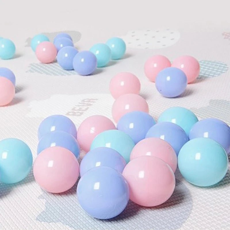 Babelio pastel pink, blue, and purple baby plastic balls for playroom ball pit