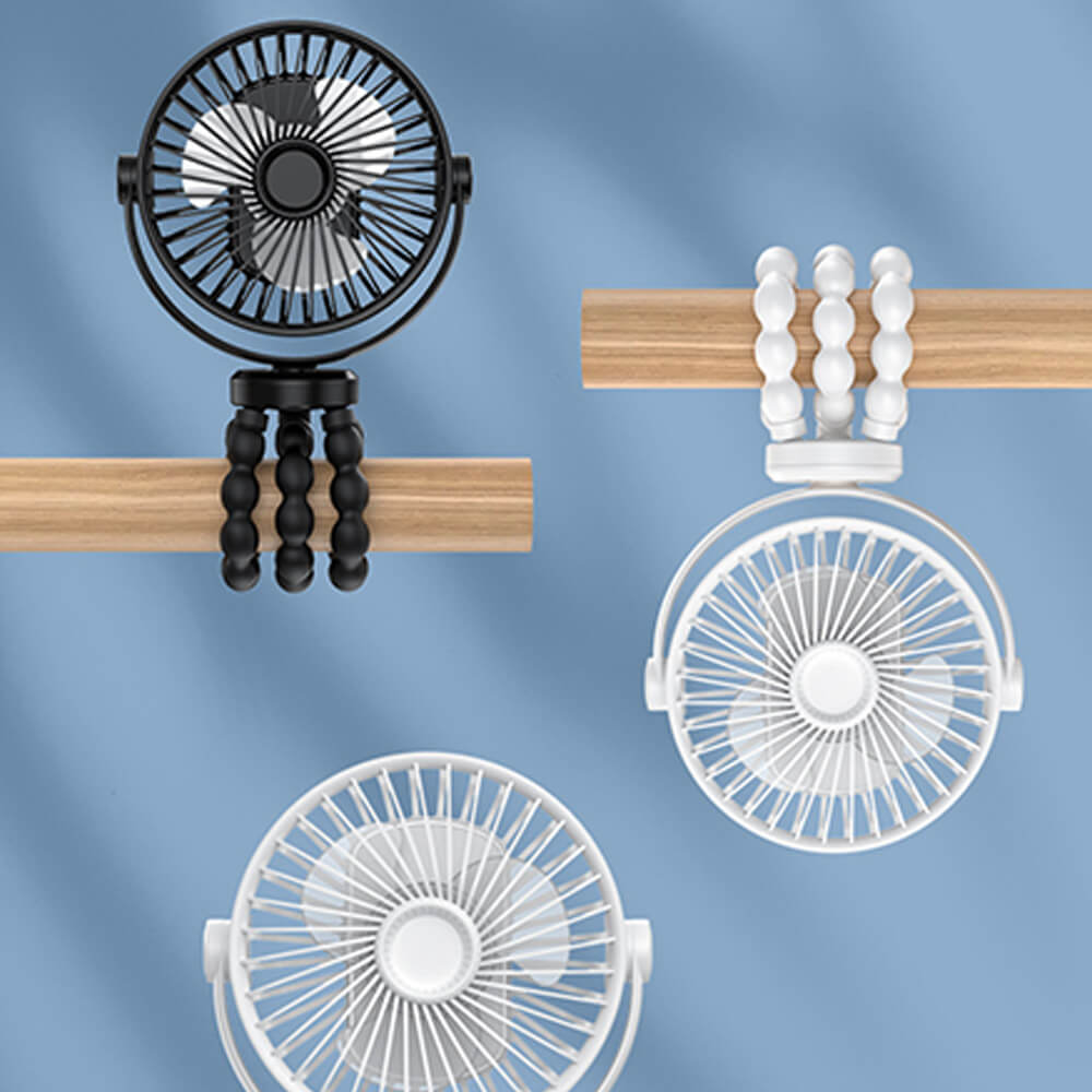 Babelio portable USB mini fan with flexible tripod legs for nursery or kids' room