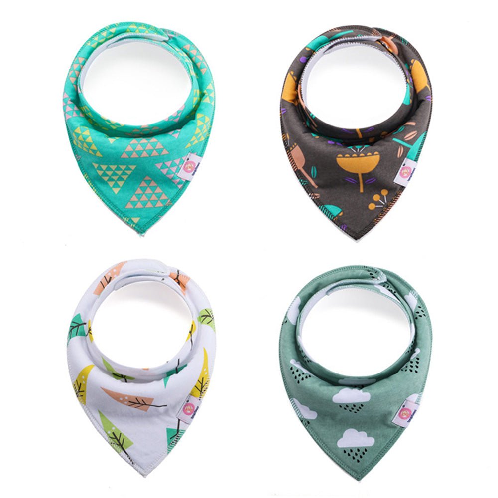 Babelio colorful baby bandana bibs set with modern geometric and nature patterns