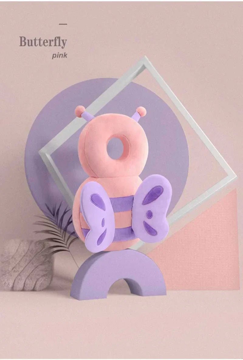 NIDOMIO Baby Head Fall Protection Pad Cushion Cartoon Soft Security Pillows Backpack Newborn Headrest Security Pillows Backpack Toddler - babeliobaby - Butterfly -