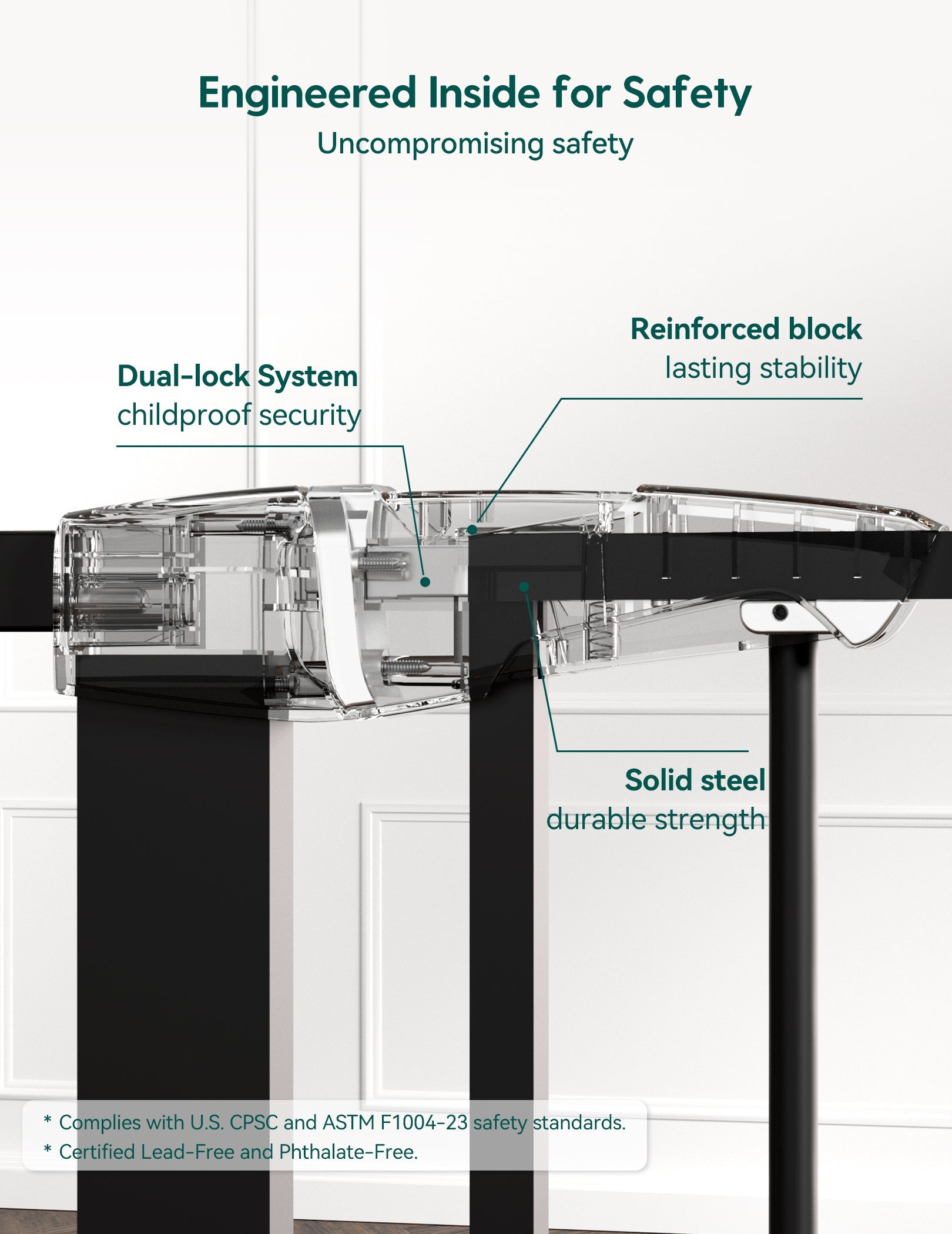 PressGuard C5 | Pressure Mounted Baby Gate Fits Narrow to Standard Doorways(26"-40")