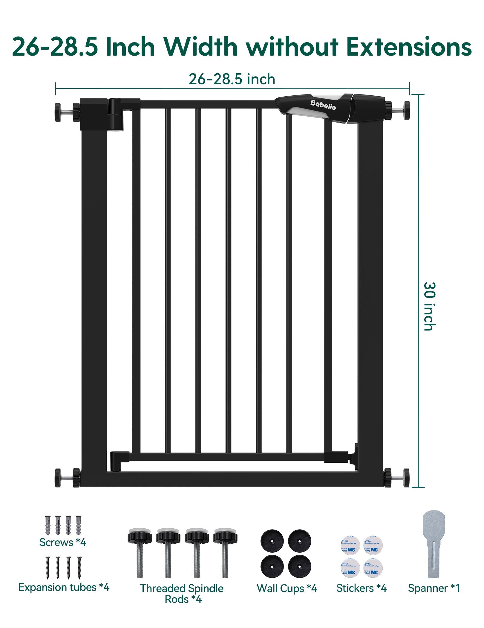 PressGuard C5 | Pressure Mounted Baby Gate Fits Narrow to Standard Doorways(26"-40")