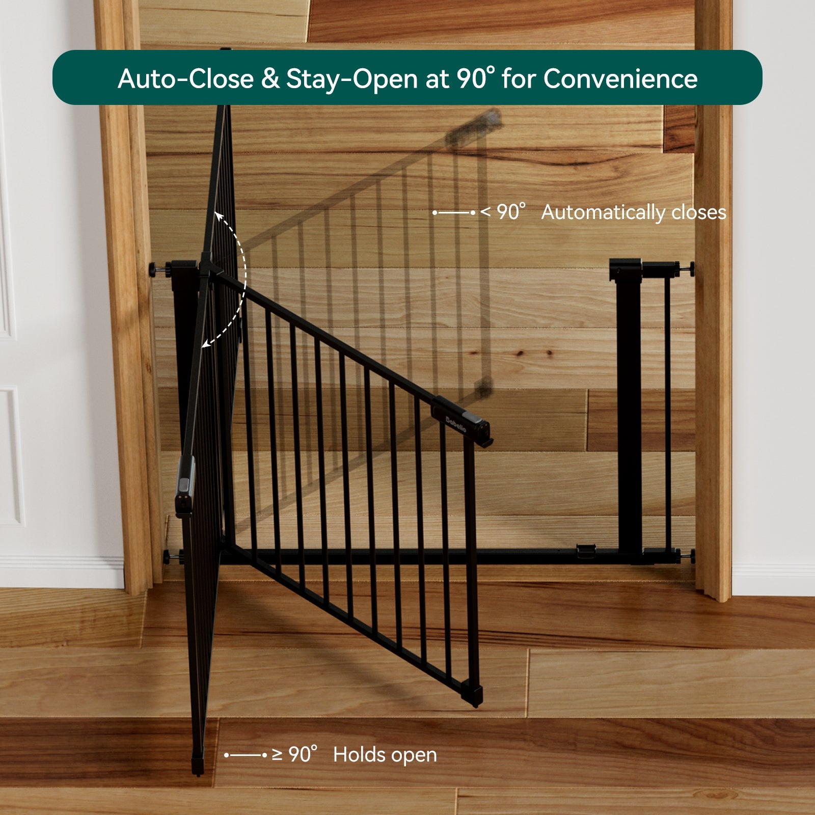 PressGuard U1 | Upgrade Pressure-Mounted Safety Baby Gate for Doorways & Stairs