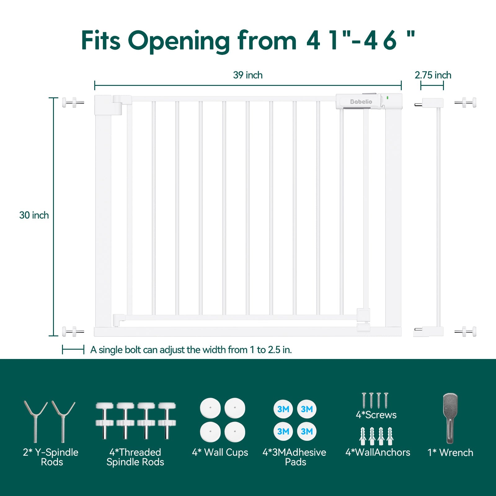 PressGuard U1 | Upgrade Pressure-Mounted Safety Baby Gate for Doorways & Stairs