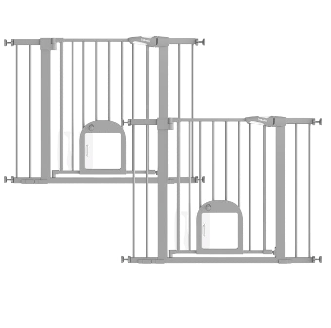 Babelio baby safety gate multi-pack, white metal gates for stairs and doorways