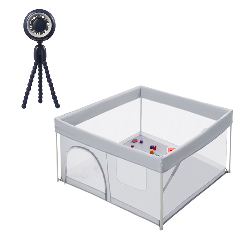 PF07 Comfort & Play Bundle | Foldable Baby Playpen & Octopus Stroller Fan for Safe and Cool Playtime