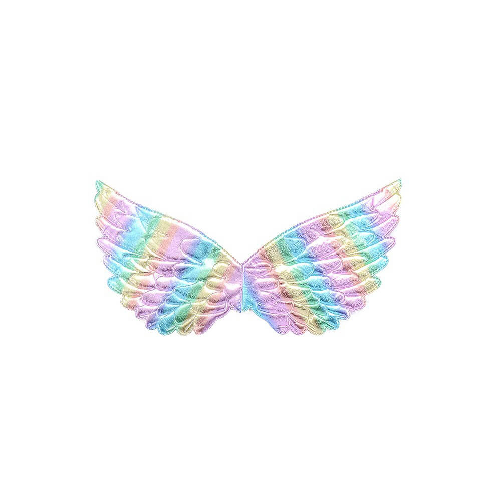 Babelio colorful rainbow fabric angel wings accessory on white background