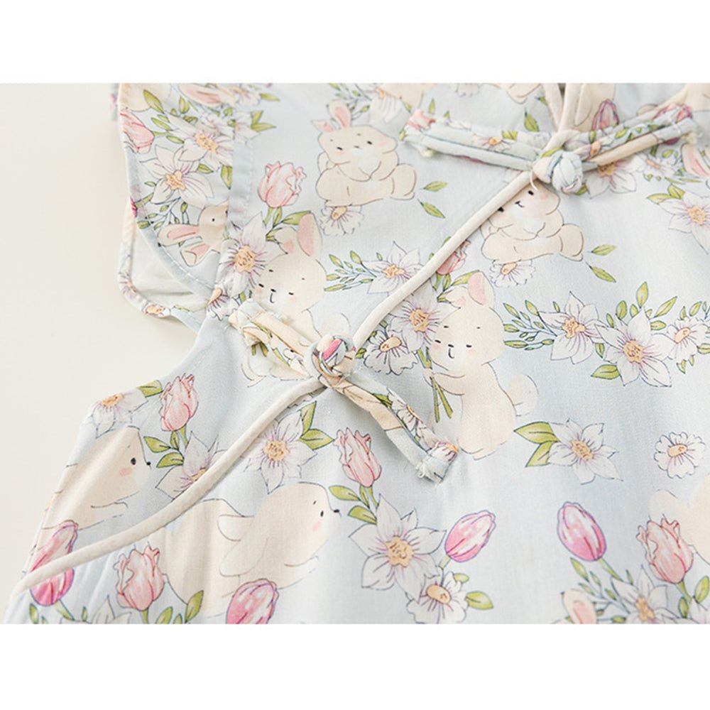 2023 Summer Traditional Chinese Dress - Girl's Alice Cheongsam Dress - babeliobaby