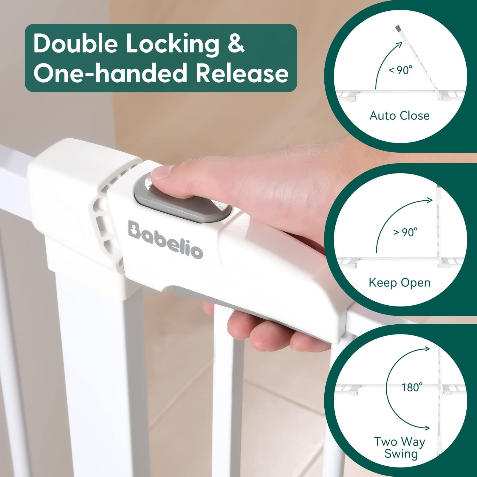 Babelio 29-48" Easy-Install Metal Baby Gate, No Drilling - babeliobaby