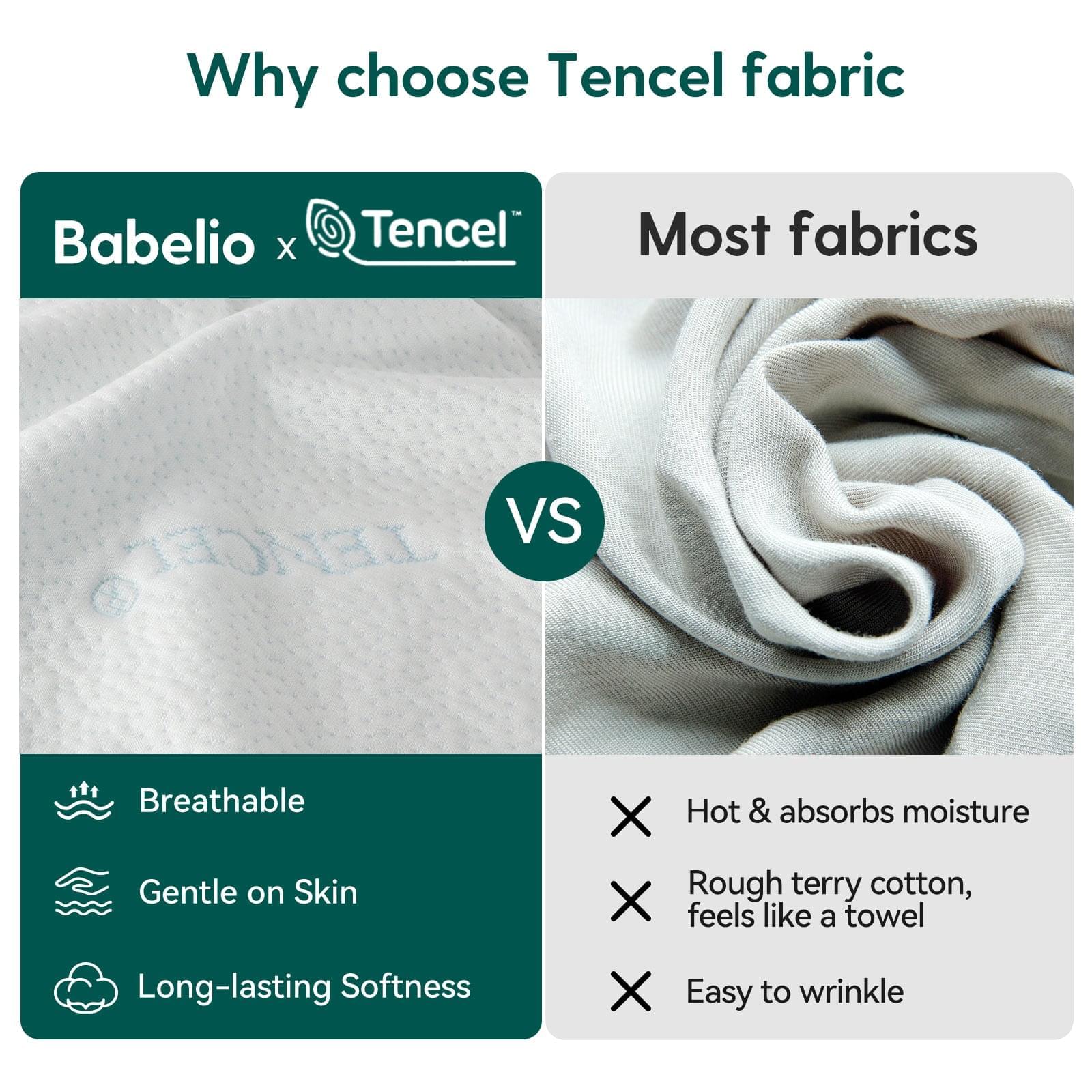 Babelio Cloud 2 Tencel Cover Crib & Toddler Mattress, Dual-Sided Memory Foam (Gray) - babeliobaby