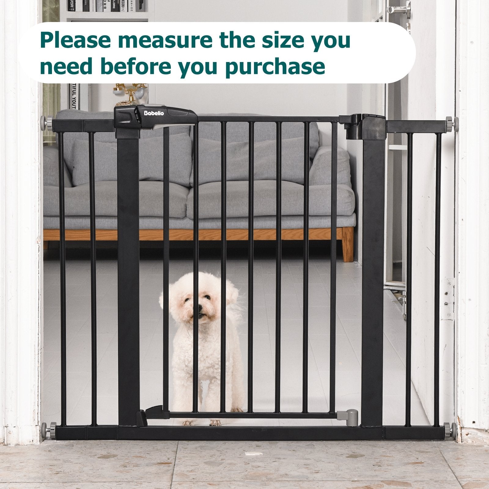 Babelio Metal Baby Gate Dog Gate, 2.7'' Extension, 30'' Tall - babeliobaby