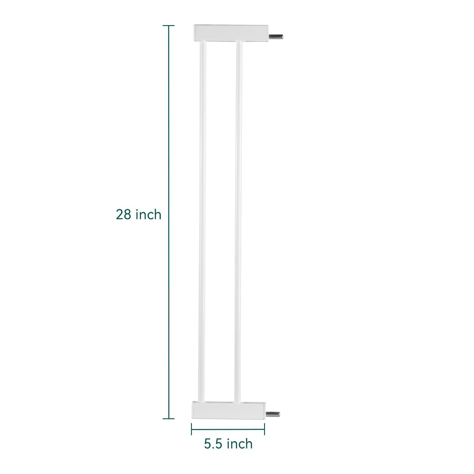 BABELIO Metal Baby Gate Dog Gate, 2.75 Inch and 5.5 Inch Extension, Extra Wide Pet Gate, 28" Tall - babeliobaby