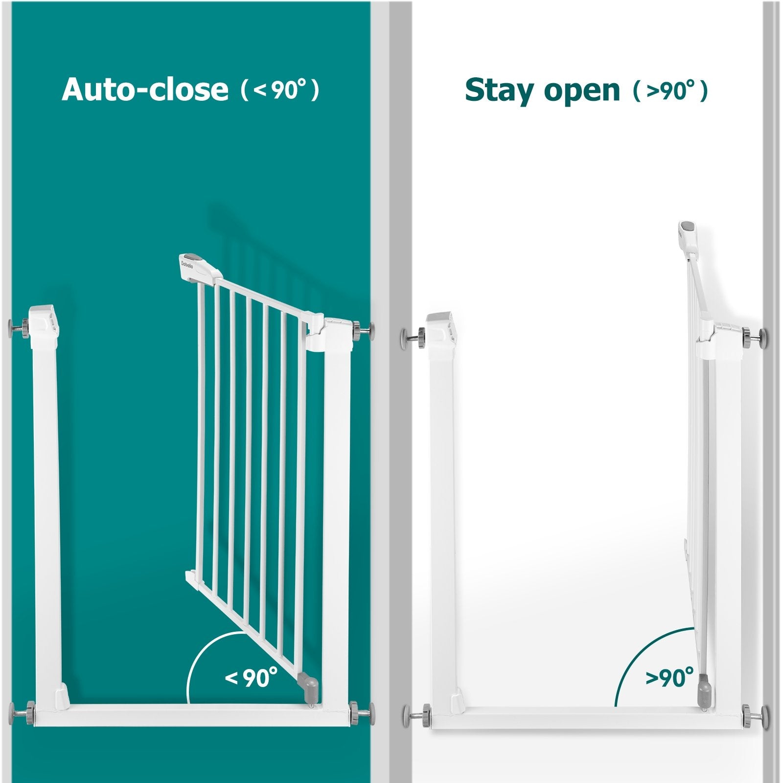 BABELIO Metal Baby/Dog Gate Extender, 2.75/5.5inch (7/14cm) Pet Gate Extension, Extra Wide Pet Gate Accessories for Stairs & Doorways, NO Need Tools NO Drilling, 36" Tall - babeliobaby