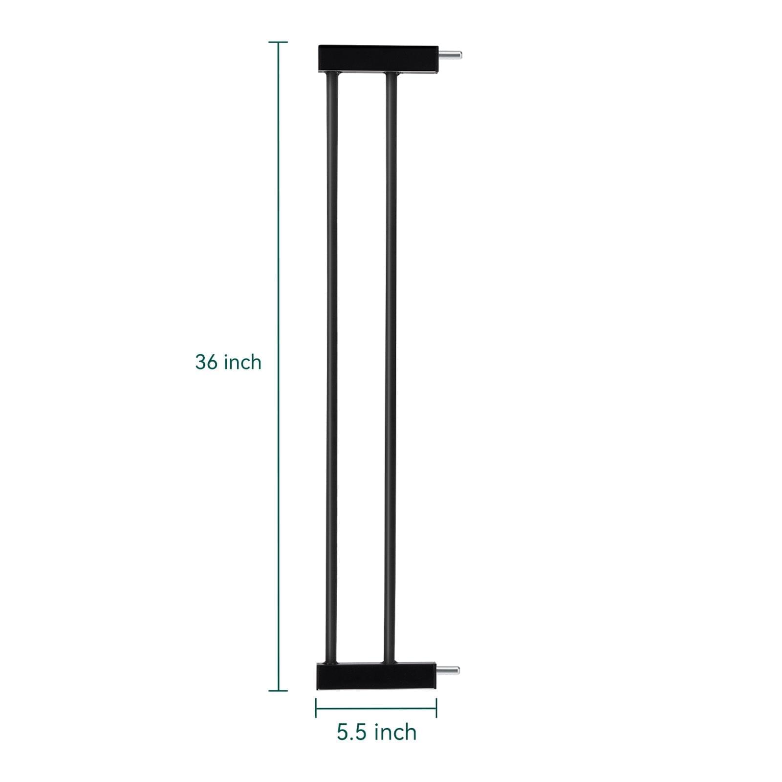 BABELIO Metal Baby/Dog Gate Extender, 2.75/5.5inch (7/14cm) Pet Gate Extension, Extra Wide Pet Gate Accessories for Stairs & Doorways, NO Need Tools NO Drilling, 36" Tall - babeliobaby