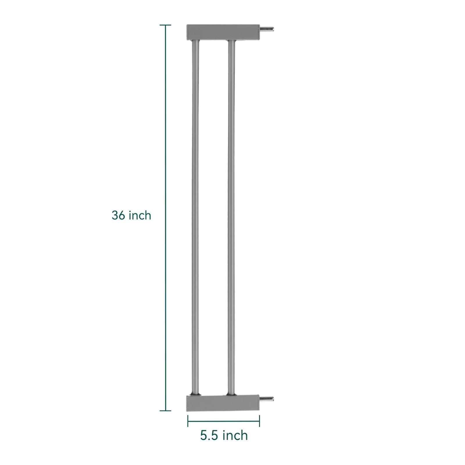 BABELIO Metal Baby/Dog Gate Extender, 2.75/5.5inch (7/14cm) Pet Gate Extension, Extra Wide Pet Gate Accessories for Stairs & Doorways, NO Need Tools NO Drilling, 36" Tall - babeliobaby