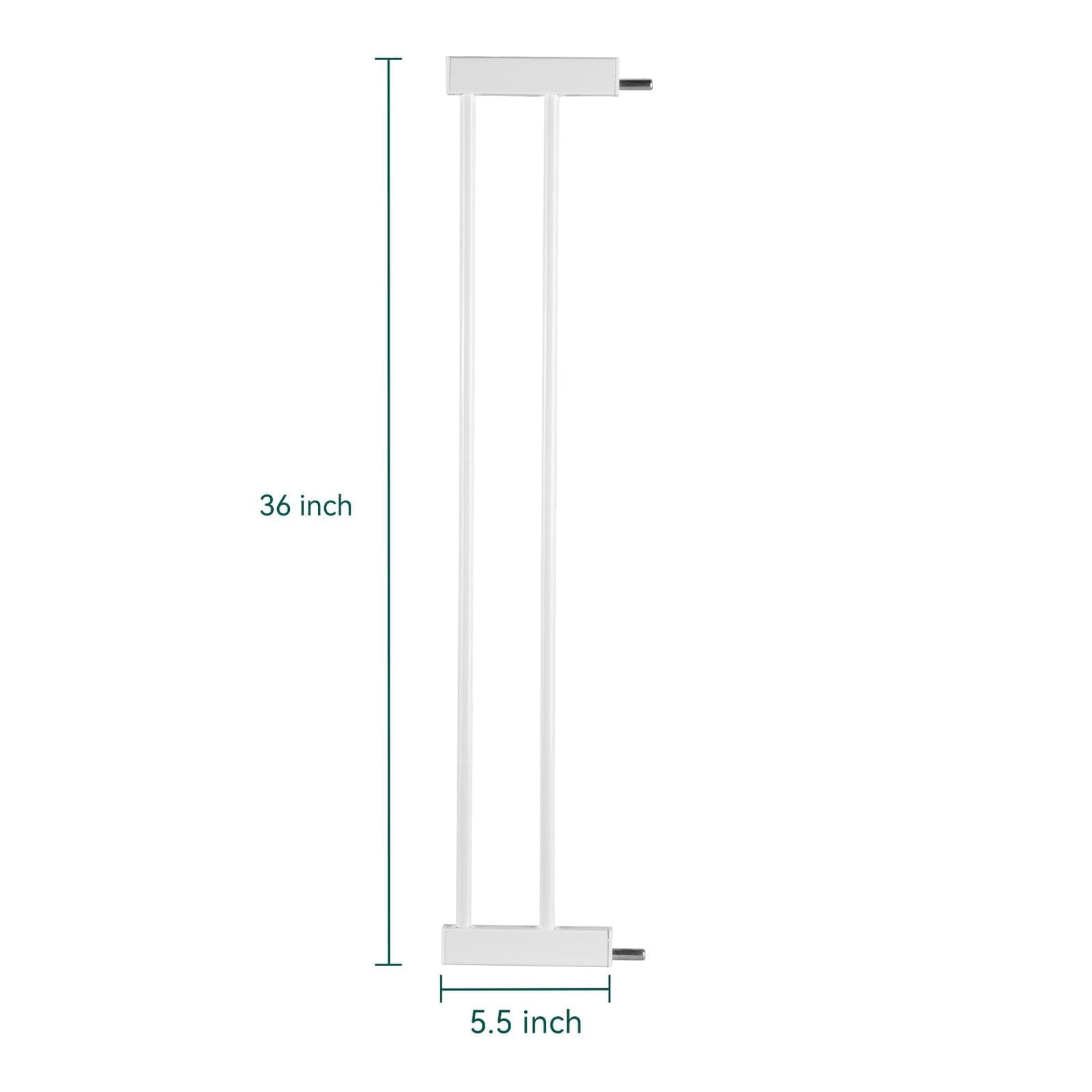 BABELIO Metal Baby/Dog Gate Extender, 2.75/5.5inch (7/14cm) Pet Gate Extension, Extra Wide Pet Gate Accessories for Stairs & Doorways, NO Need Tools NO Drilling, 36" Tall - babeliobaby
