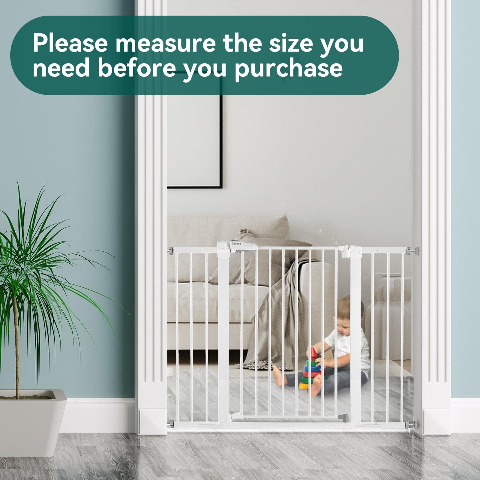 BABELIO Metal Baby/Dog Gate Extender, 2.75/5.5inch (7/14cm) Pet Gate Extension, Extra Wide Pet Gate Accessories for Stairs & Doorways, NO Need Tools NO Drilling, 36" Tall - babeliobaby