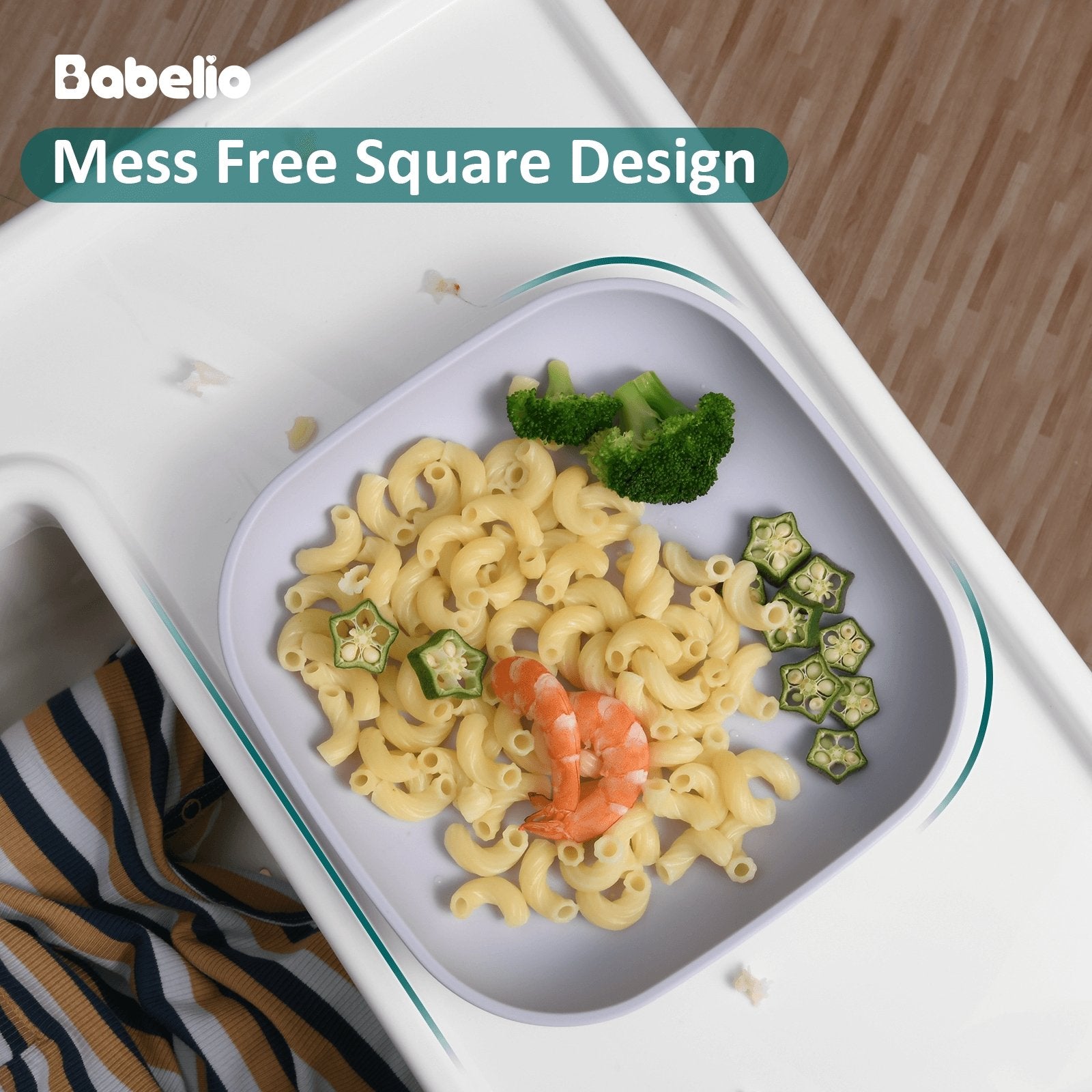 Babelio New Basics Silicone Toddler Plates 2 Pack (Grey) - babeliobaby