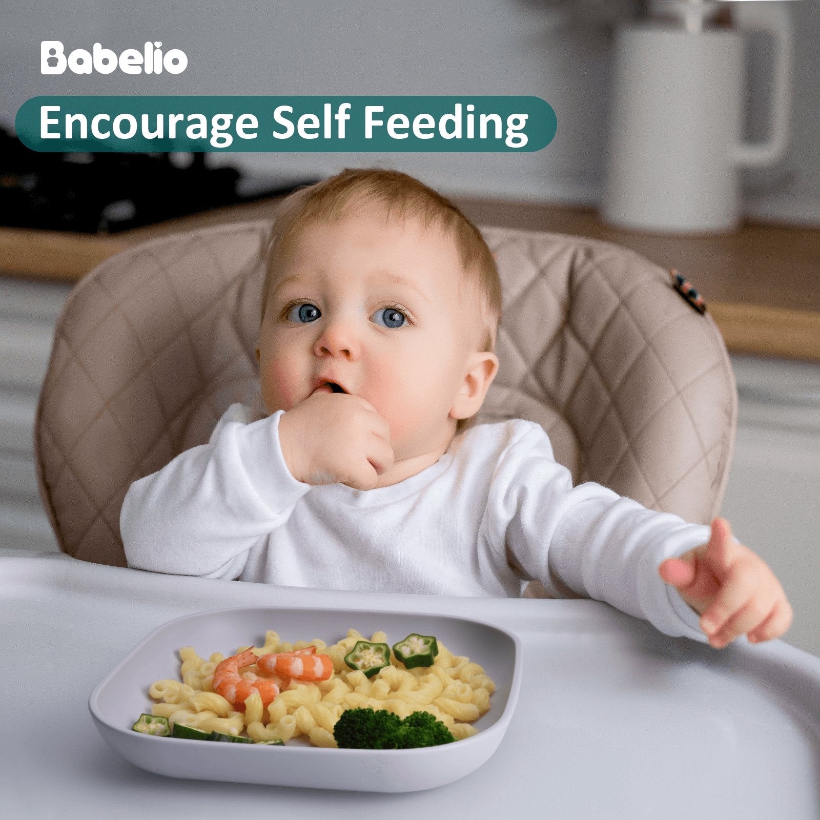 Babelio New Basics Silicone Toddler Plates 2 Pack (Grey) - babeliobaby