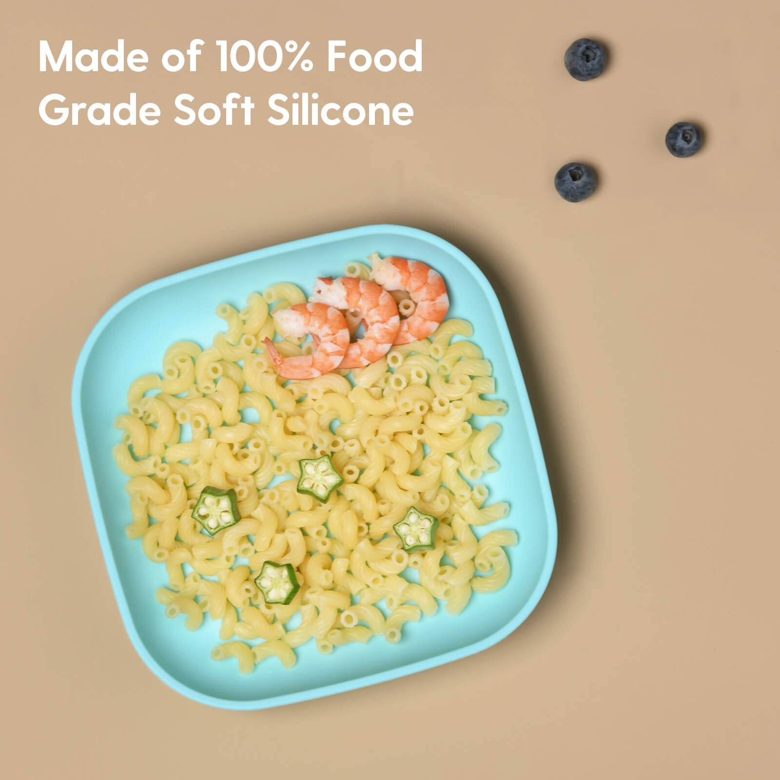 Babelio New Basics Silicone Toddler Plates 2 Pack (Sky Blue) - babeliobaby