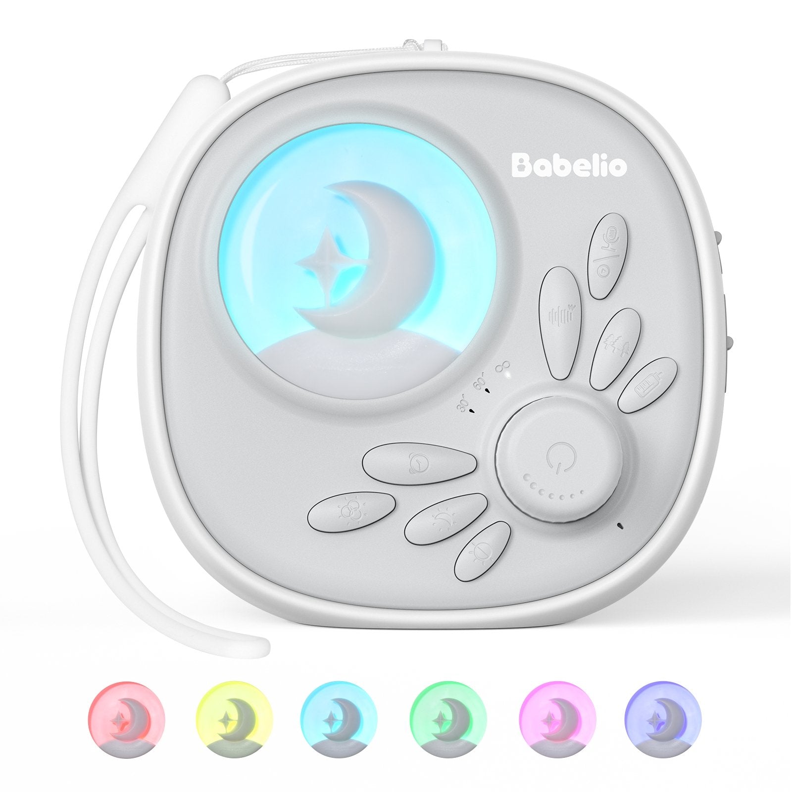 Babelio Nite Mini Portable Baby White Noise Machine with Night Light