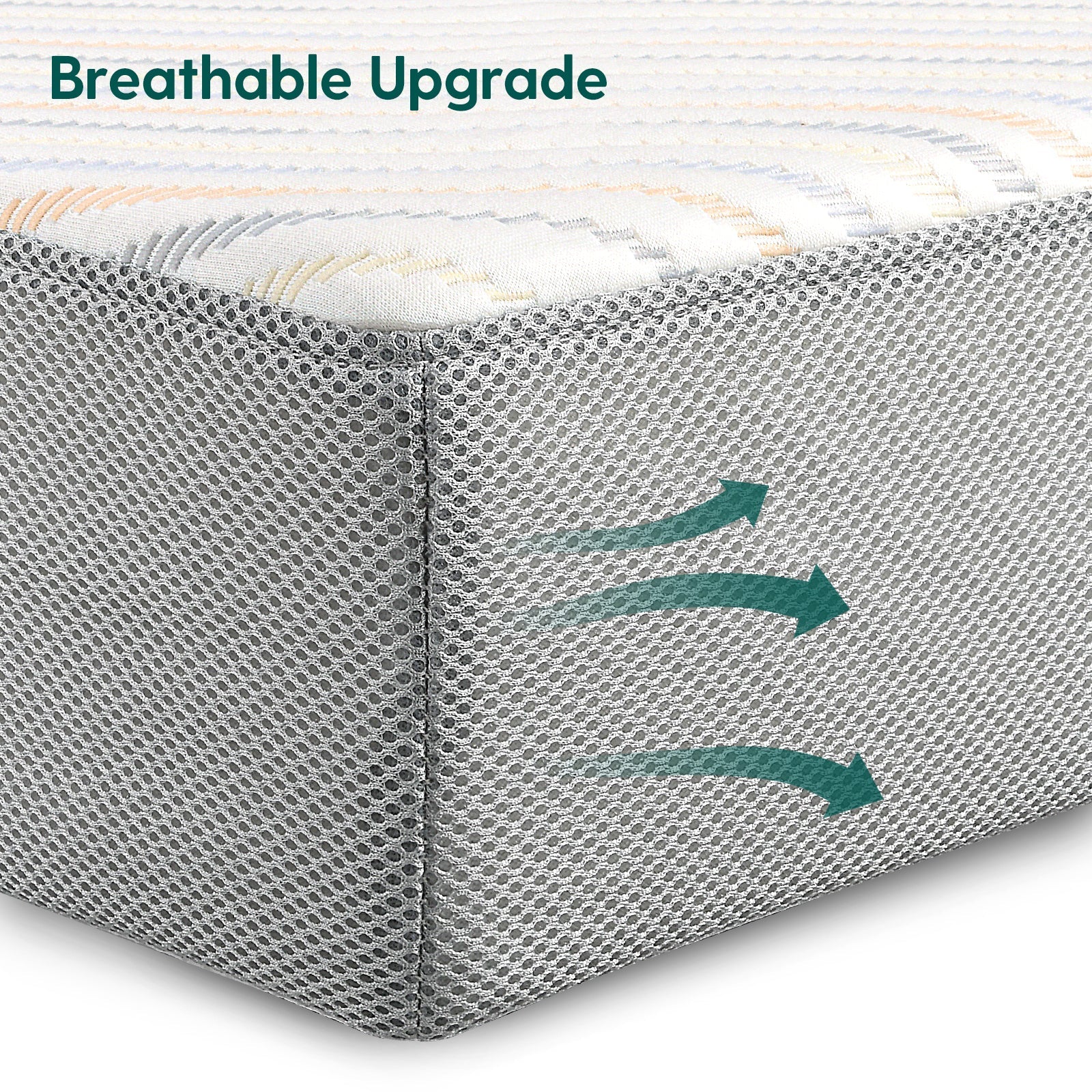 Babelio crib mattress with breathable cover detail, showing airflow in nursery setting