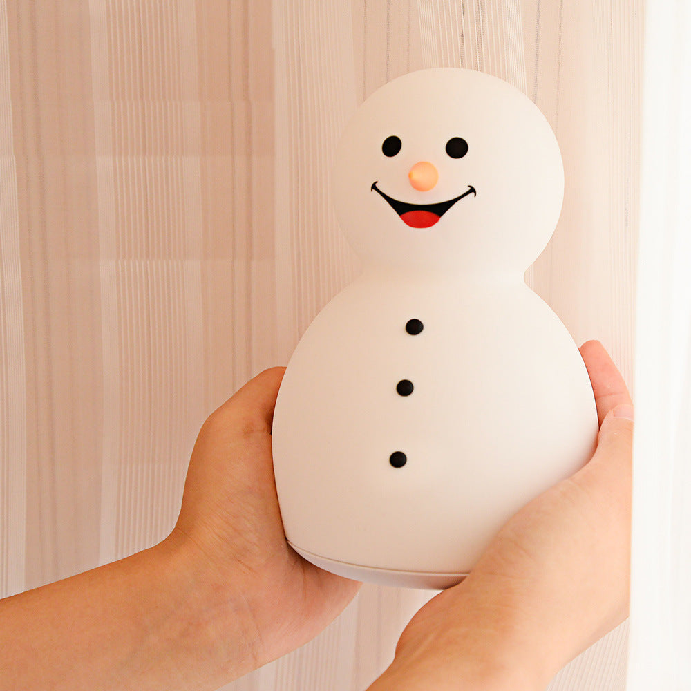 LulliNini Christmas Snowman Music Night Light | Cute Silicone Small Night Baby Toy Lamp Christmas Gift