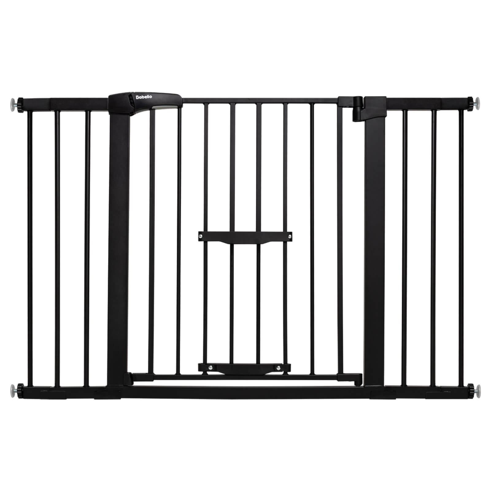 BABELIO Adjustable 29-48" Metal Baby Gate with Pet Door - Auto-Close, Dual-Swing Safety Gate for Stairs and Doorways