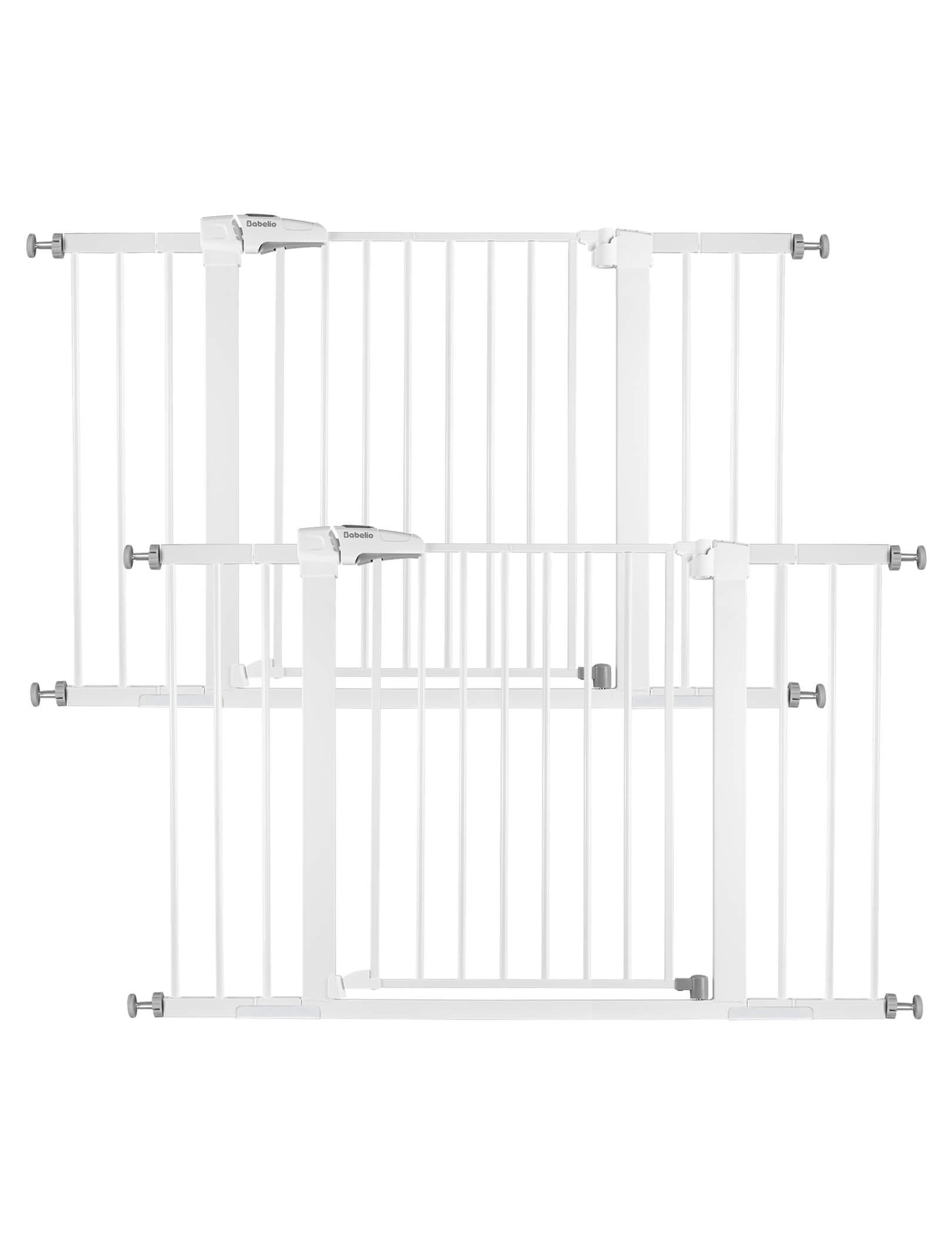 Babelio 29-55" Wide All-Steel Baby Gate – Easy Walk-Through, No-Drill Setup, Auto-Close, for Children and Pets