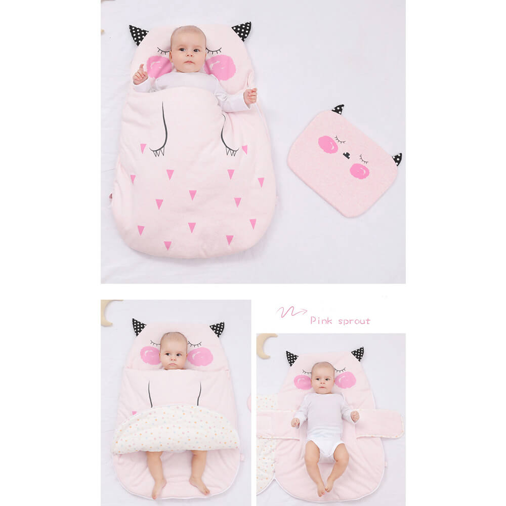 Cozy Cat-Themed Temperature-Regulating Convertible Sleep Sack for Babies and Toddlers – All-Season Comfort
